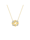 Gold plated brass zirconia pendant necklace GLG12038.10 
