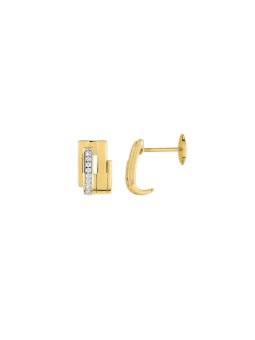 Gold plated brass zirconia earrings GLG15005.10
