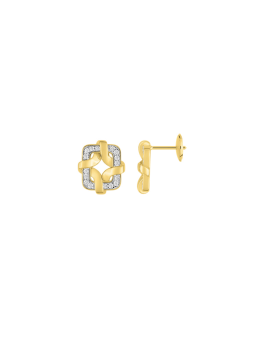 Gold plated brass zirconia earrings GLG15026.10