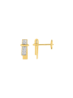 Gold plated brass zirconia earrings GLPTV256BLZ 
