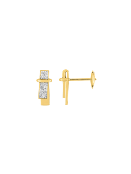 Gold plated brass zirconia earrings GLPTV256BLZ