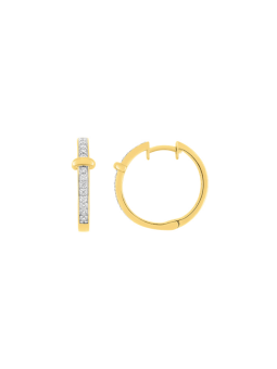 Gold plated brass zirconia earrings GLPTV357BLZ