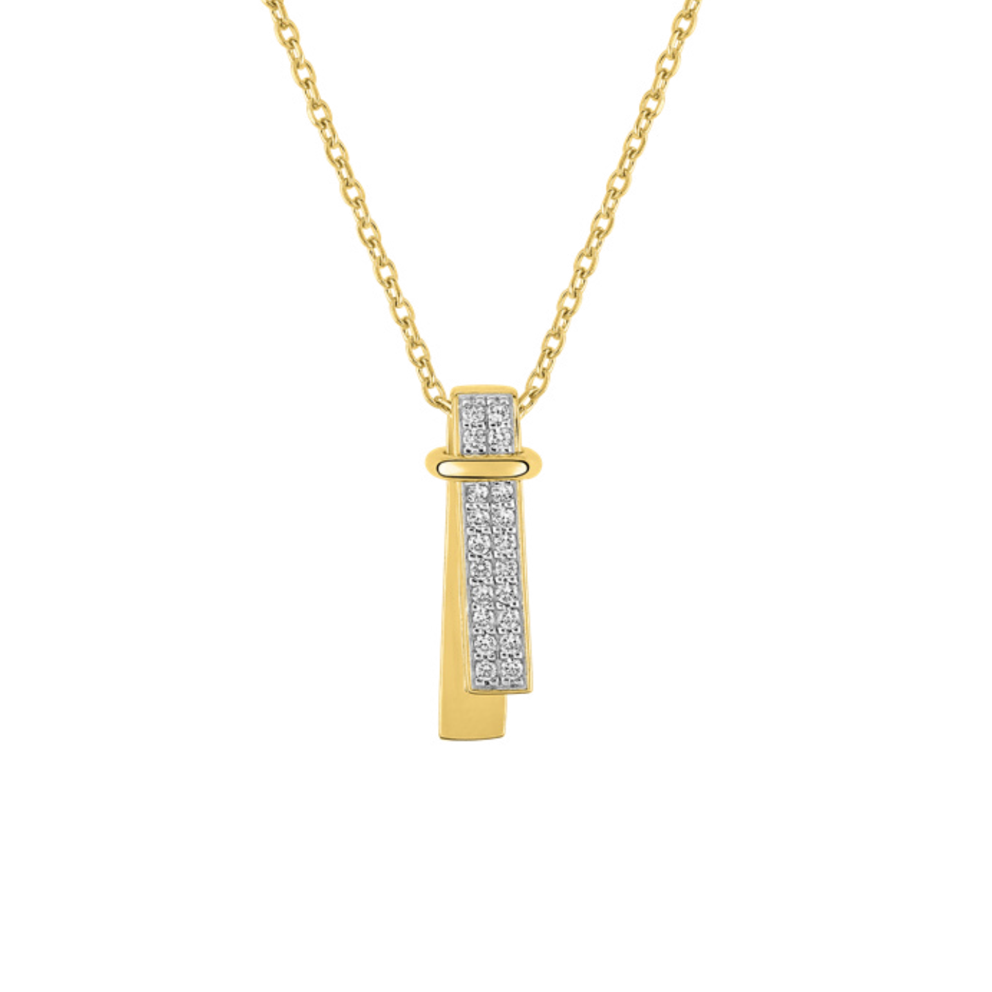 Gold plated brass zirconia pendant necklace GLPTV557BLZ