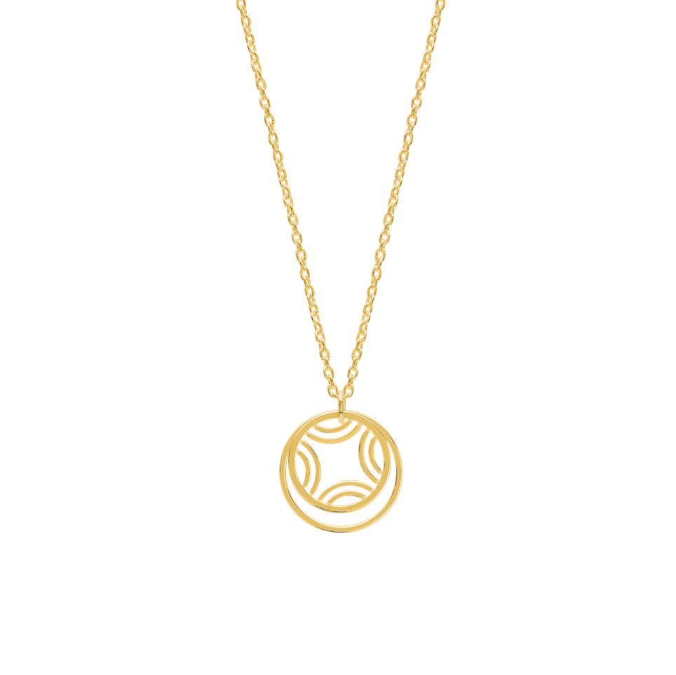 Gold plated brass pendant necklace 