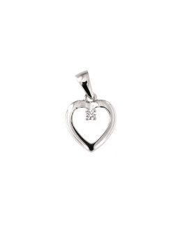 White gold heart-shaped diamond pendant ABBR07-01