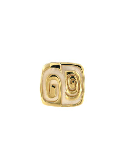 Geltono aukso žiedas su perlamutru DGA04-01