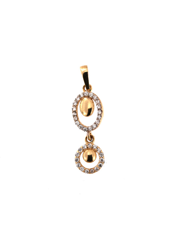 Yellow gold zirconia pendant AGBL04-12