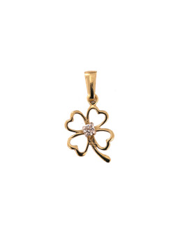 Yellow gold four-leaf clover pendant AGF01-06