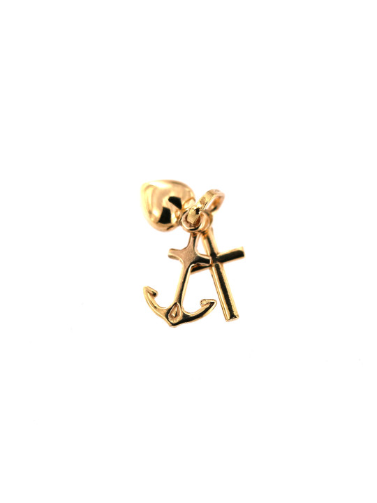 Yellow gold heart pendant AGS01-50