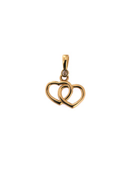 Yellow gold heart pendant AGS02-20