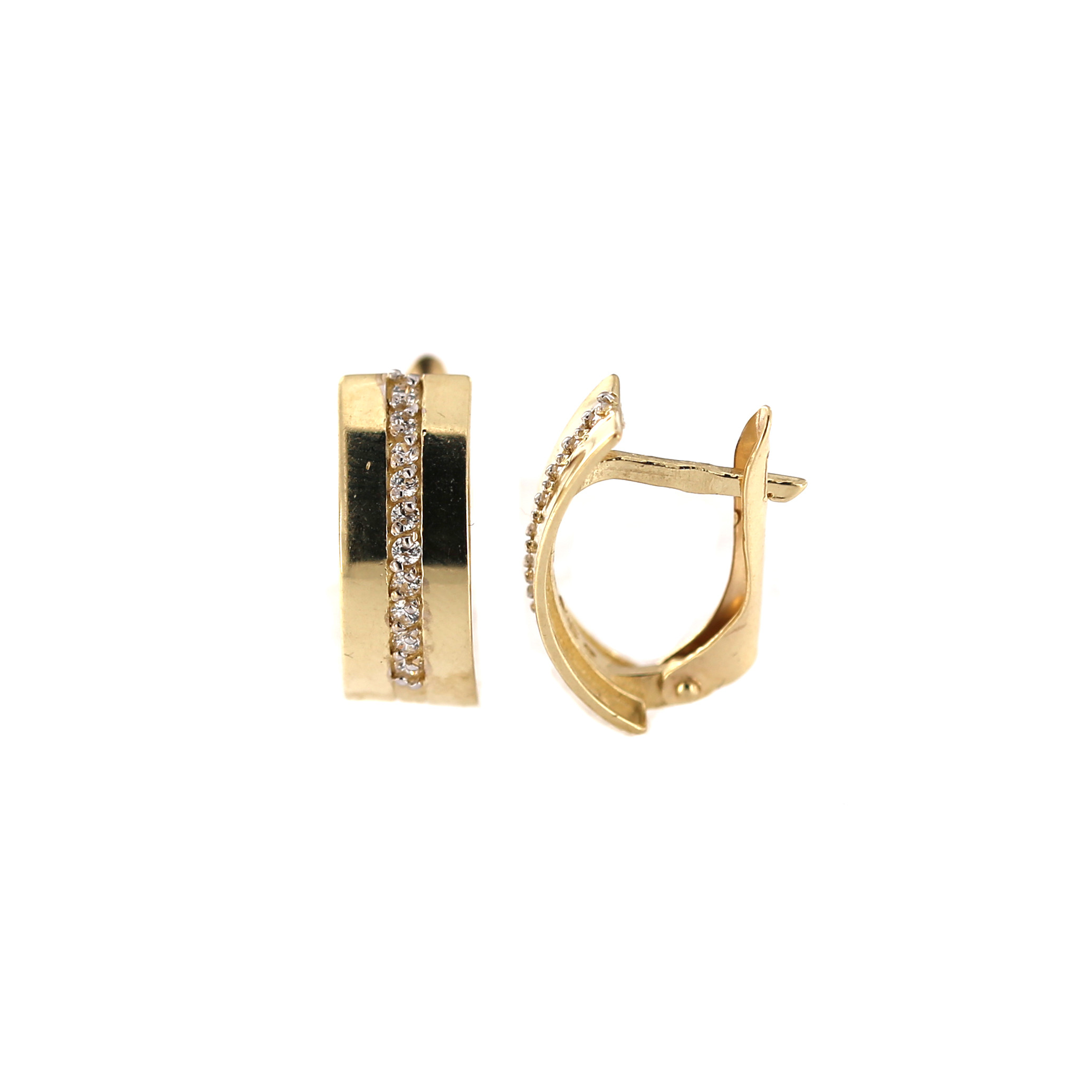 Yellow gold zirconia earrings BGA03-04-07