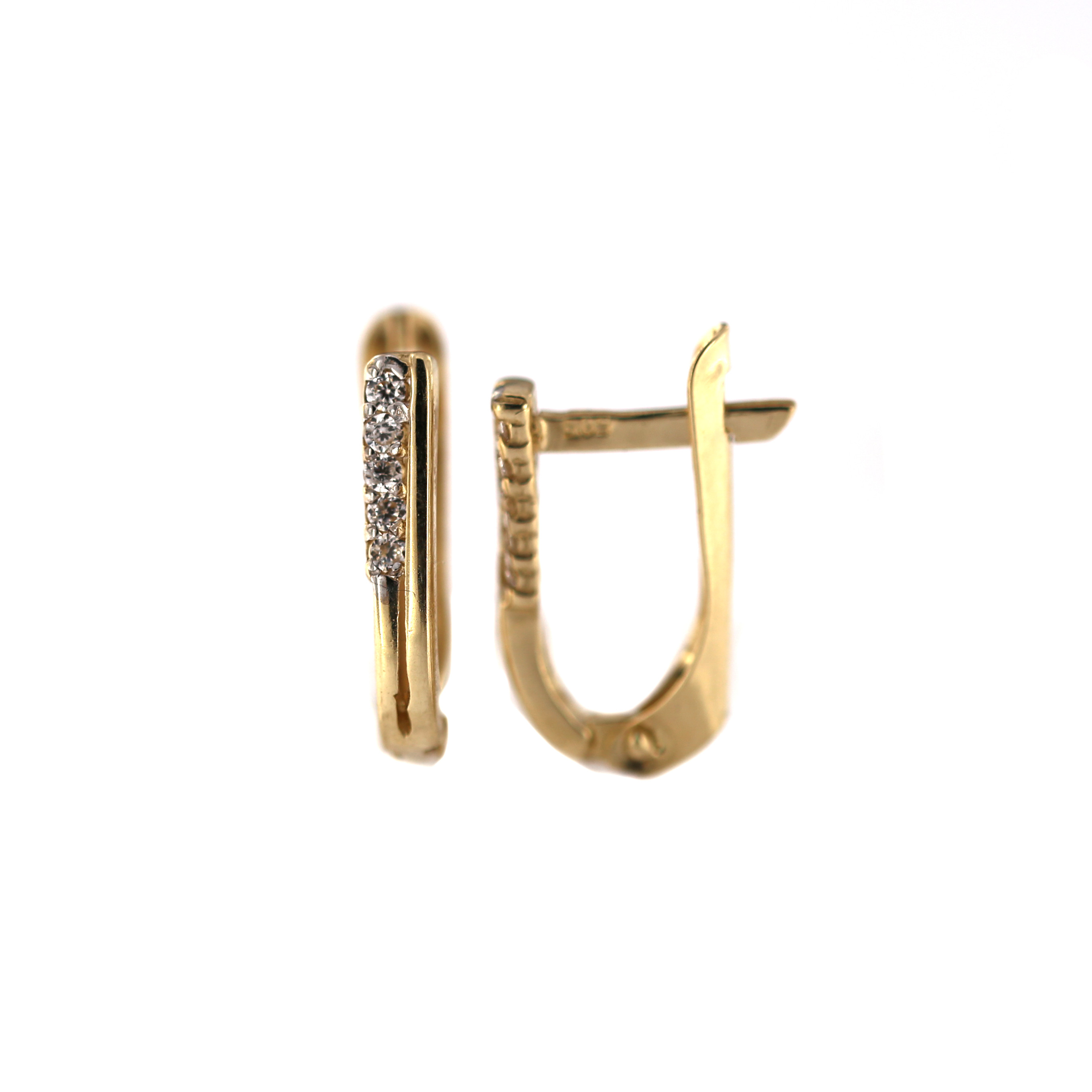 Yellow gold zirconia earrings BGA03-04-09