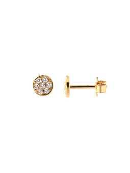 Yellow gold stud zirconia earrings BGV06-02-07