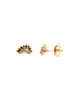 Yellow gold stud zirconia earrings BGV06-07-02