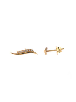 Yellow gold stud zirconia earrings BGV06-08-02
