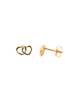 Yellow gold stud heart-shaped earrings BGV13-01-08