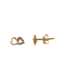 Yellow gold stud heart-shaped earrings BGV13-02-04