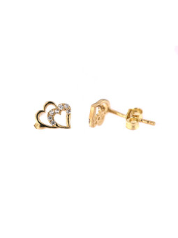 Yellow gold stud heart-shaped earrings BGV13-02-07