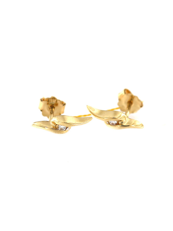 Yellow gold earrings with diamonds BGBR01-07-01