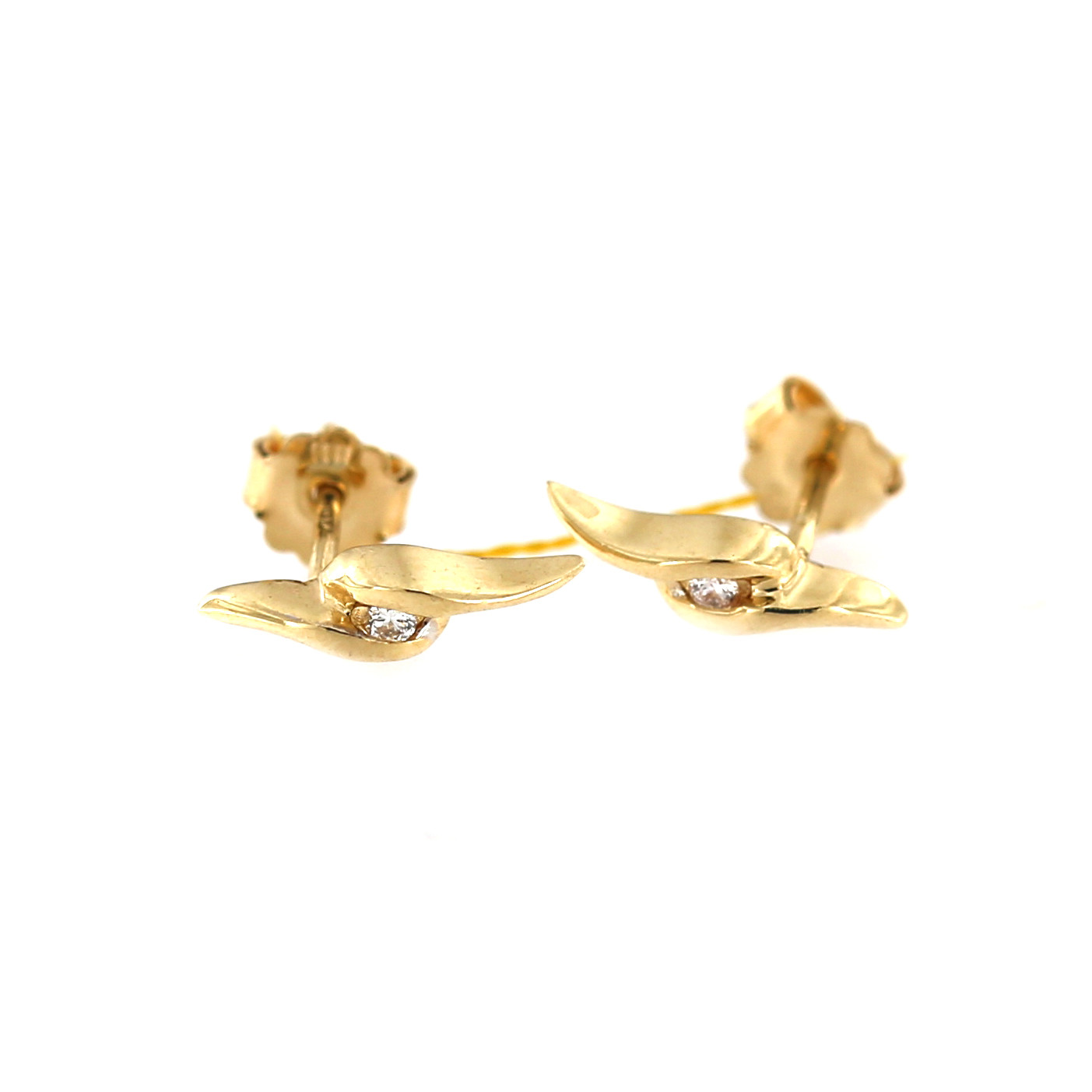 Yellow gold earrings with diamonds BGBR01-07-01