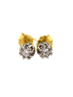 Yellow gold earrings with diamonds BGBR01-05-02