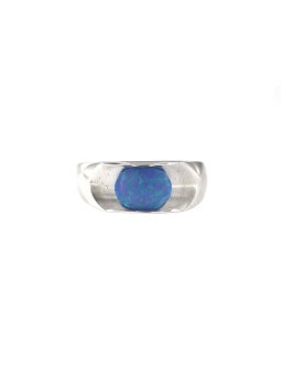 White gold ring with synthetic opal DBBR14-OPL-01