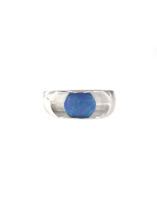 White gold ring with synthetic opal DBBR14-OPL-01