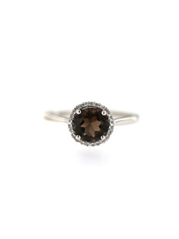 White gold ring with smoky quartz and diamonds DBBR14-D-01