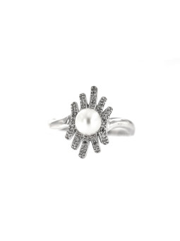 White gold ring with pearl and diamonds DBBR14-PRL-01