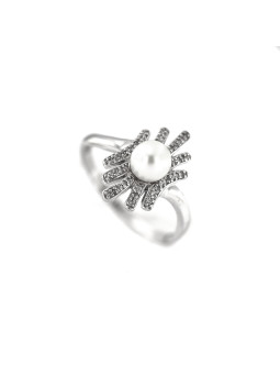 White gold ring with pearl and diamonds DBBR14-PRL-01