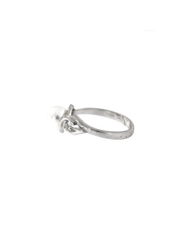 White gold ring with pearl and diamonds DBBR14-PRL-02