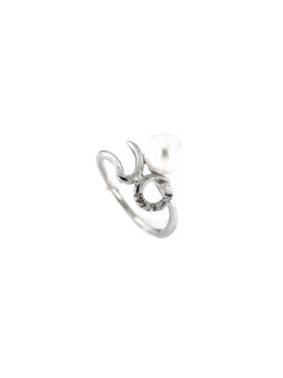 White gold ring with pearl and diamonds DBBR14-PRL-04