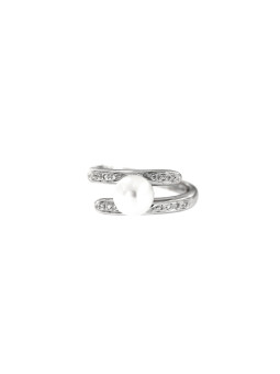 White gold ring with pearl and diamonds DBBR14-PRL-05