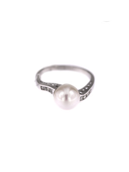 White gold ring with pearl and diamonds DBBR14-PRL-08