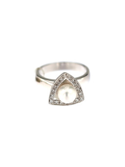 White gold ring with pearl and diamonds DBBR14-PRL-10