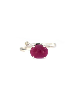 White gold ring with ruby and diamonds DBBR14-RU-01
