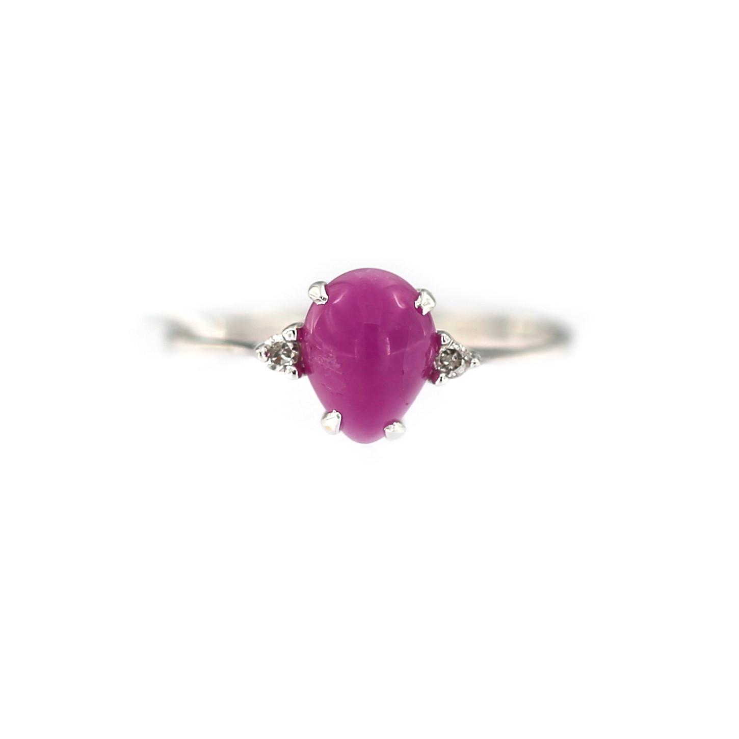 White gold ring with ruby and diamonds DBBR14-RU-02