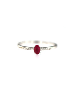 White gold ring with ruby and diamonds DBBR14-RU-03