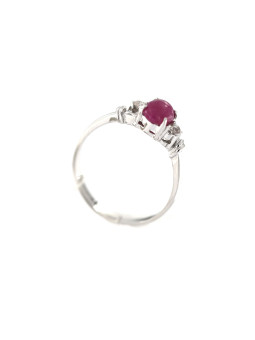 White gold ring with ruby and diamonds DBBR14-RU-07