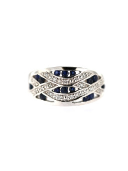 White gold ring with sapphire and diamonds DBBR14-SAF-01