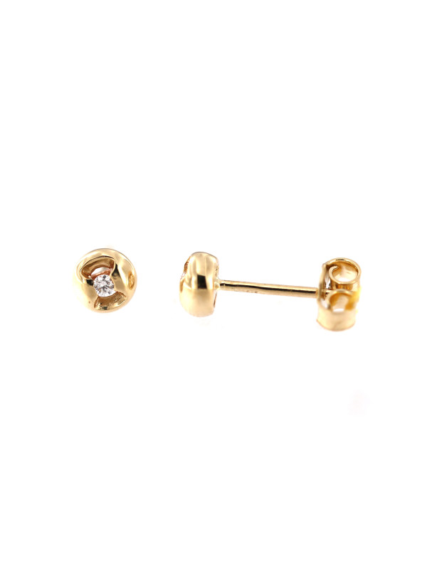 Yellow gold earrings with diamonds BGBR01-02-04