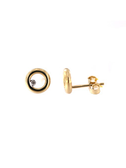 Yellow gold earrings with diamonds BGBR01-07-03