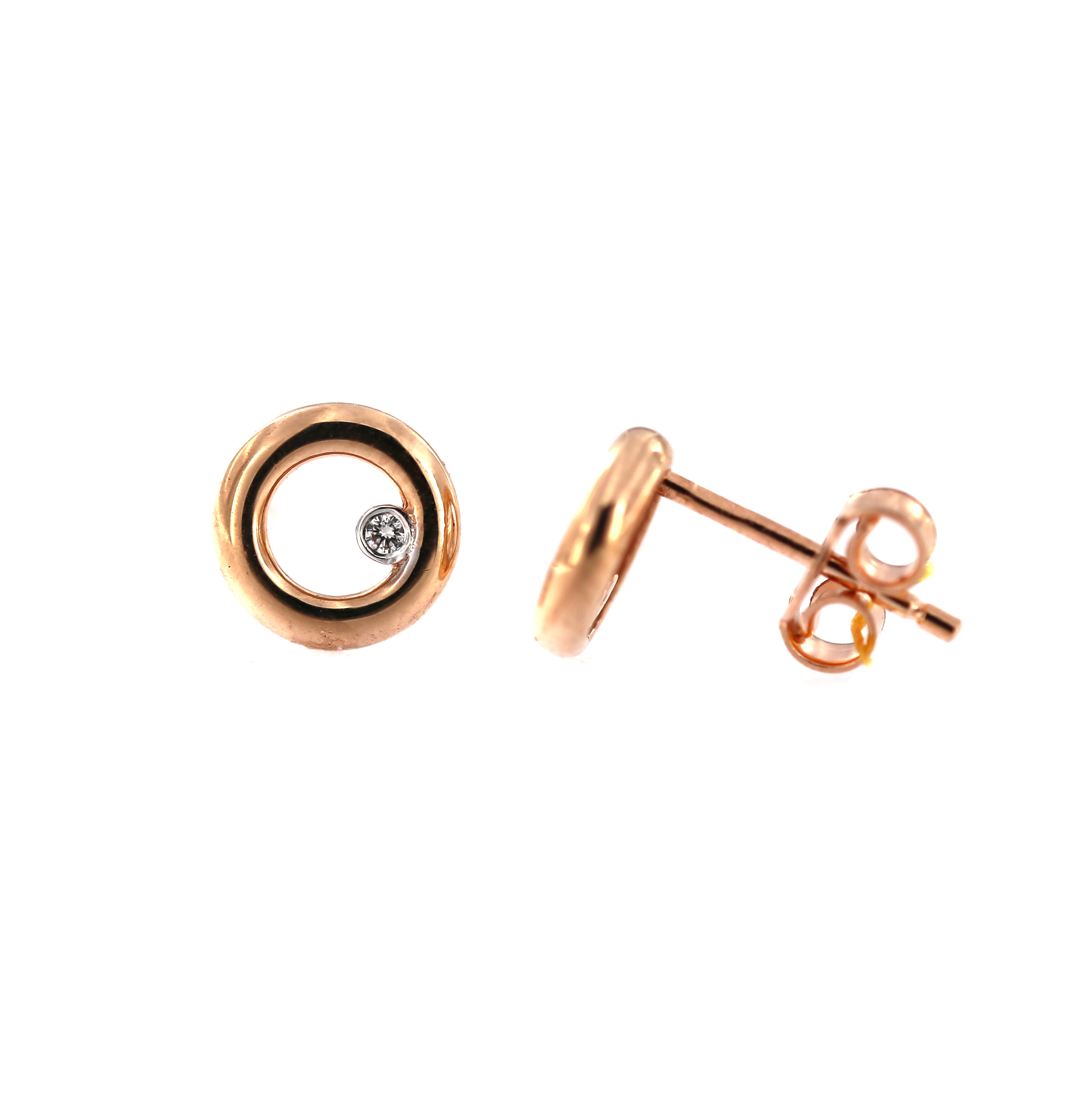 rose gold diamond earrings studs