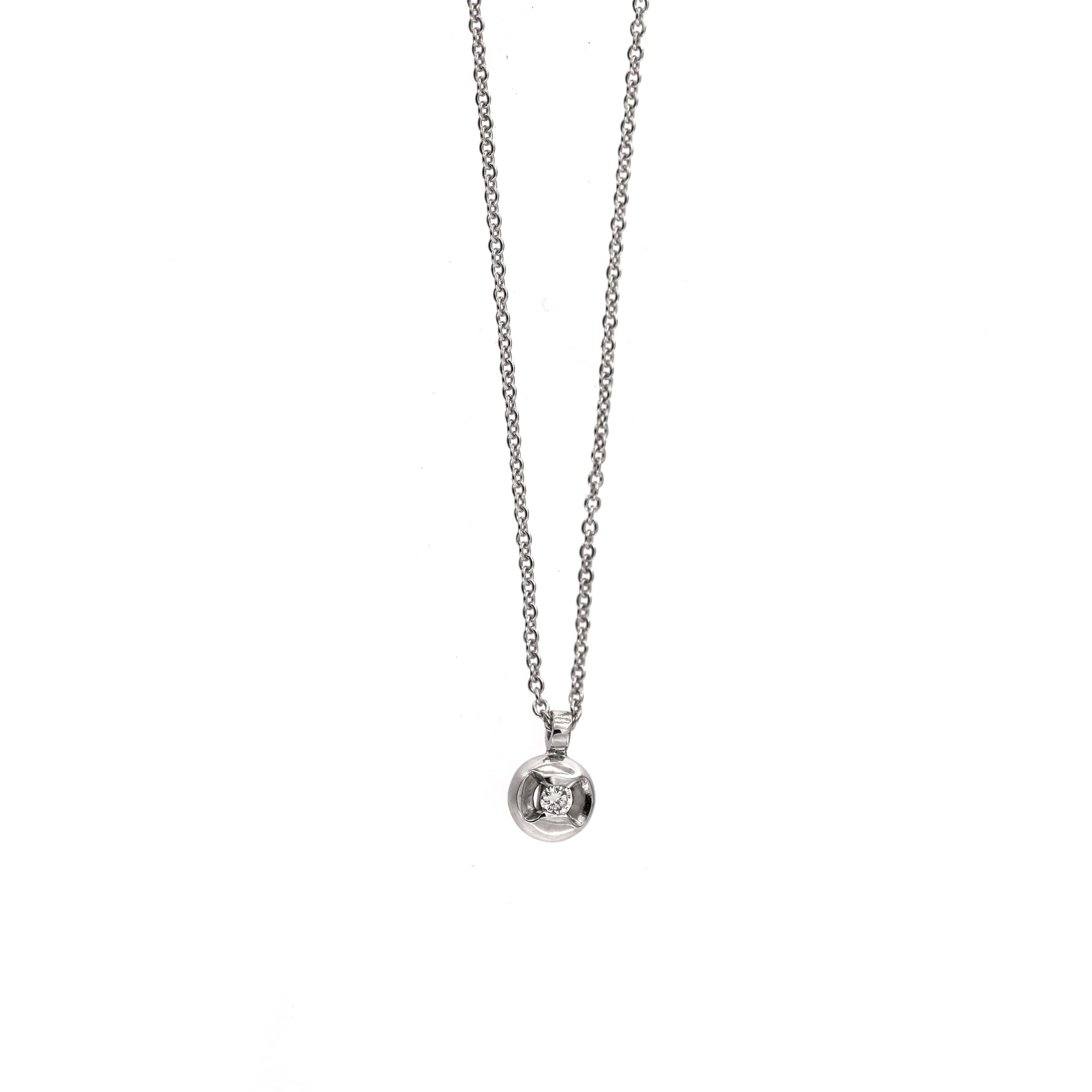 White gold diamond pendant necklace CPBR06-02