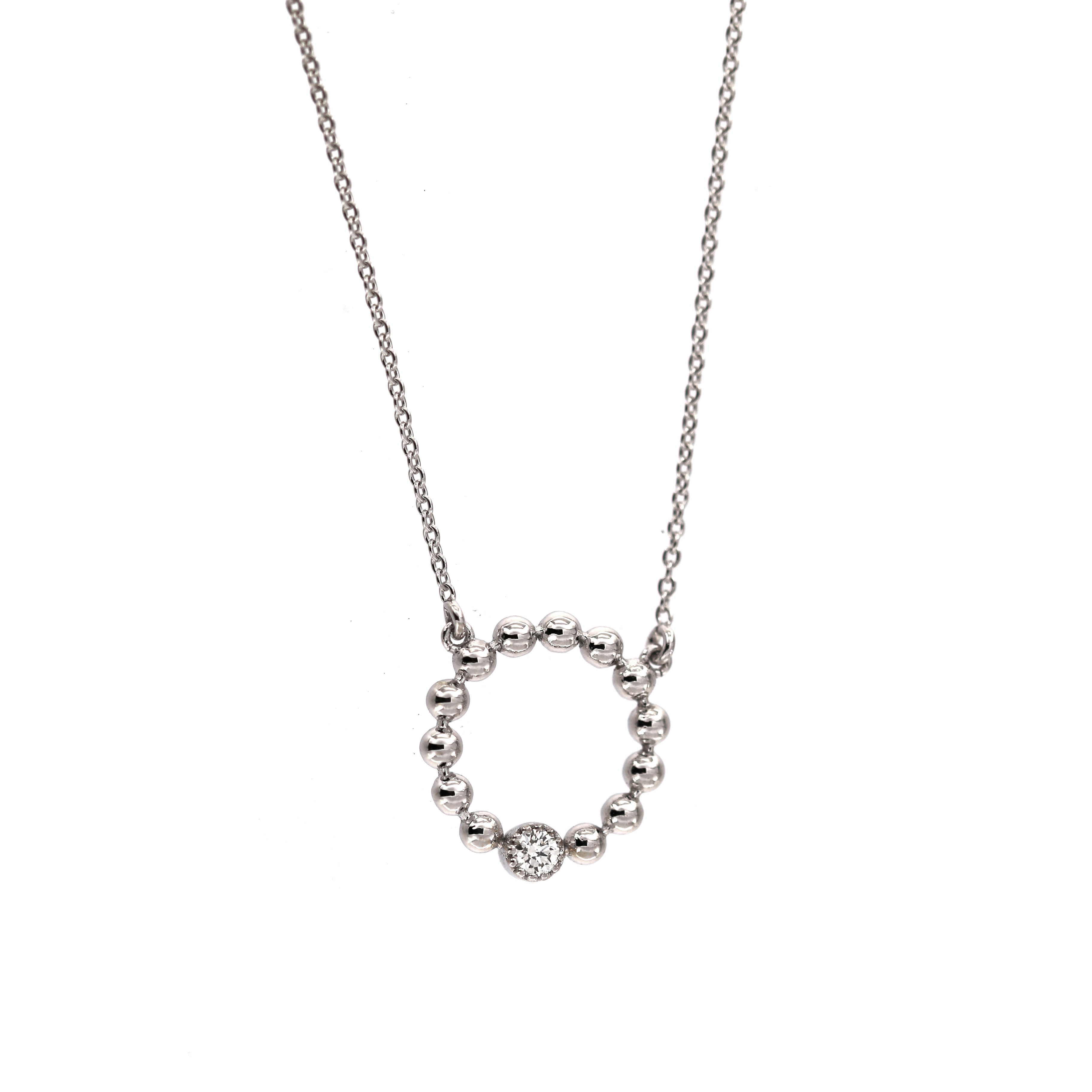 White gold diamond pendant necklace CPBR07-01
