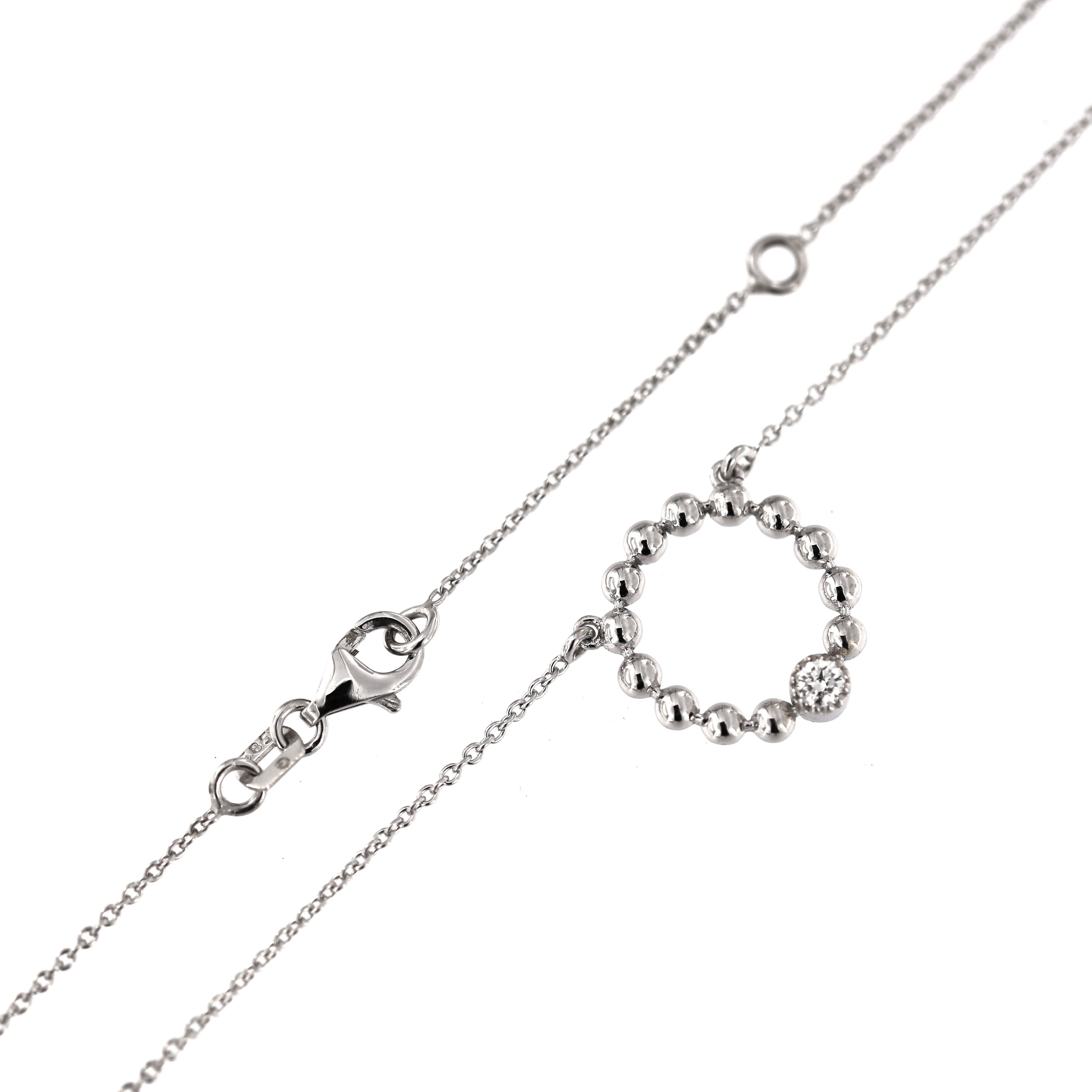 White gold diamond pendant necklace CPBR07-01