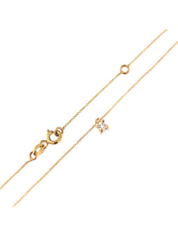 Yellow gold diamond pendant necklace CPGR01-01
