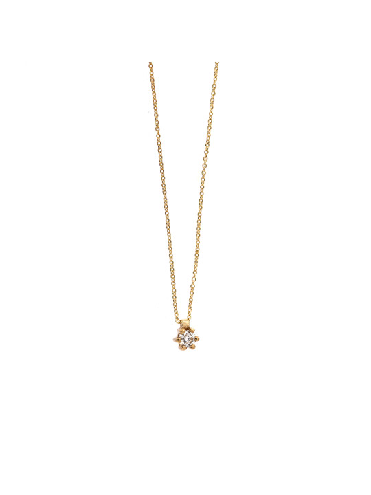 Yellow gold diamond pendant necklace CPGR02-01