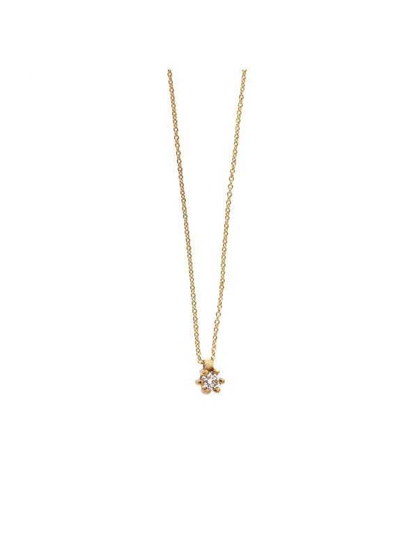 Yellow gold diamond pendant necklace CPGR02-01