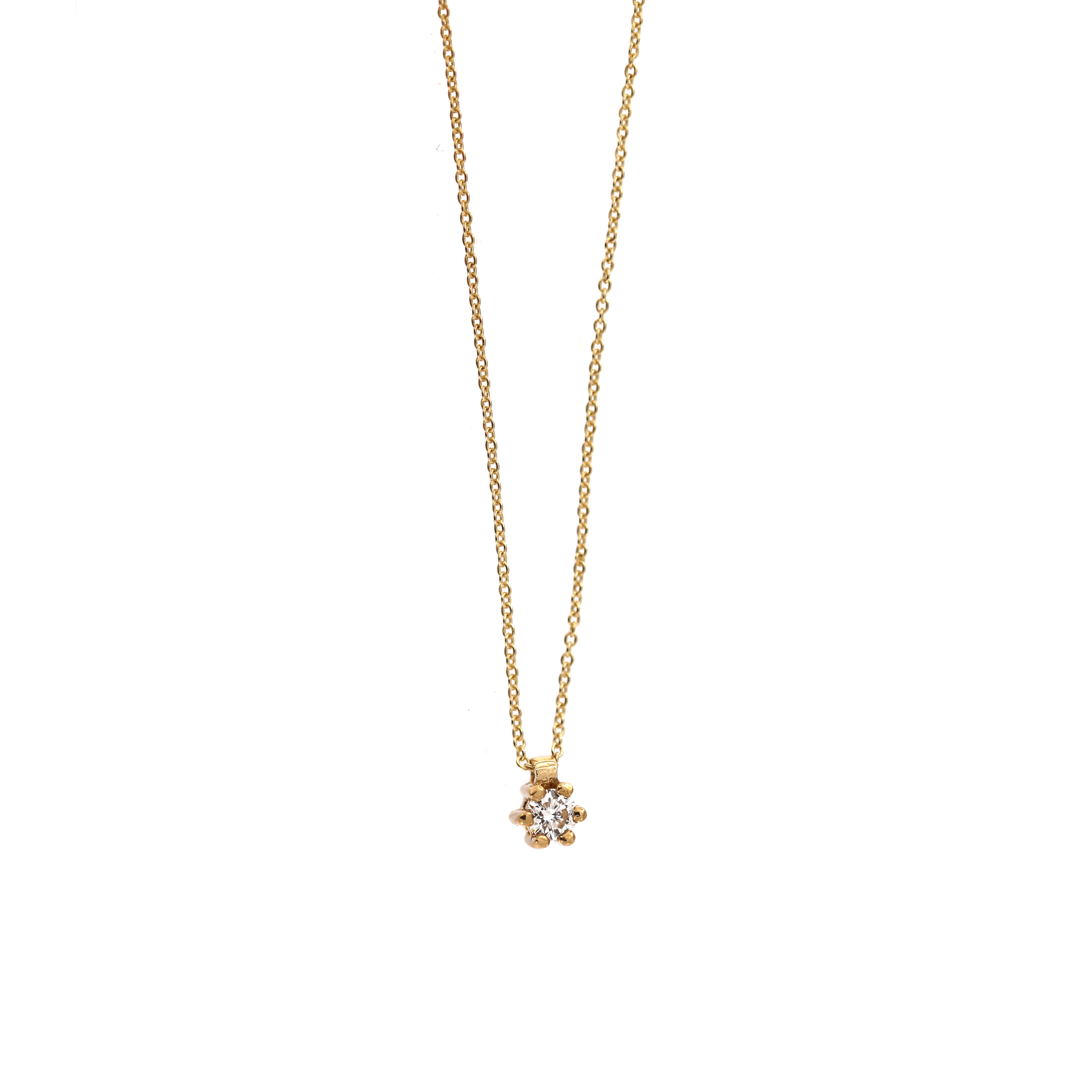 Yellow gold diamond pendant necklace CPGR02-01